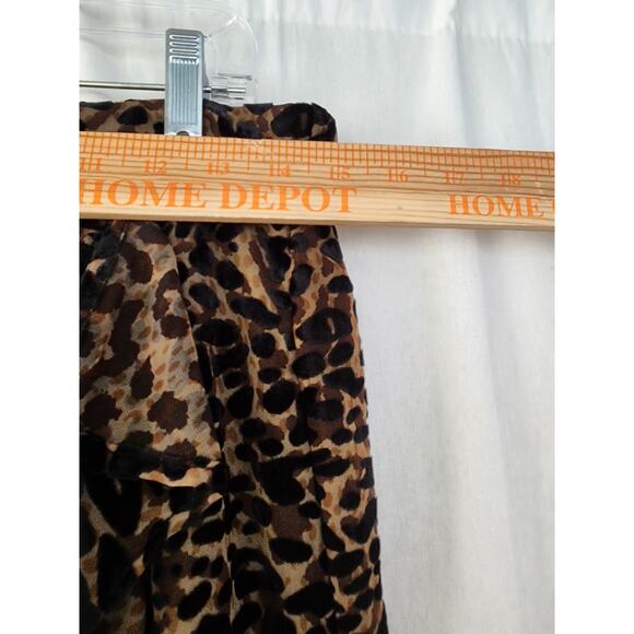 Rachel Zoe Pencil Skirt Women's M Animal Print Burnout Velvet New Mobwives Brown - Picture 5 of 9